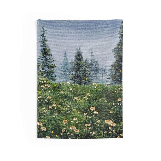 Foggy Tree Tops Wall Tapestries