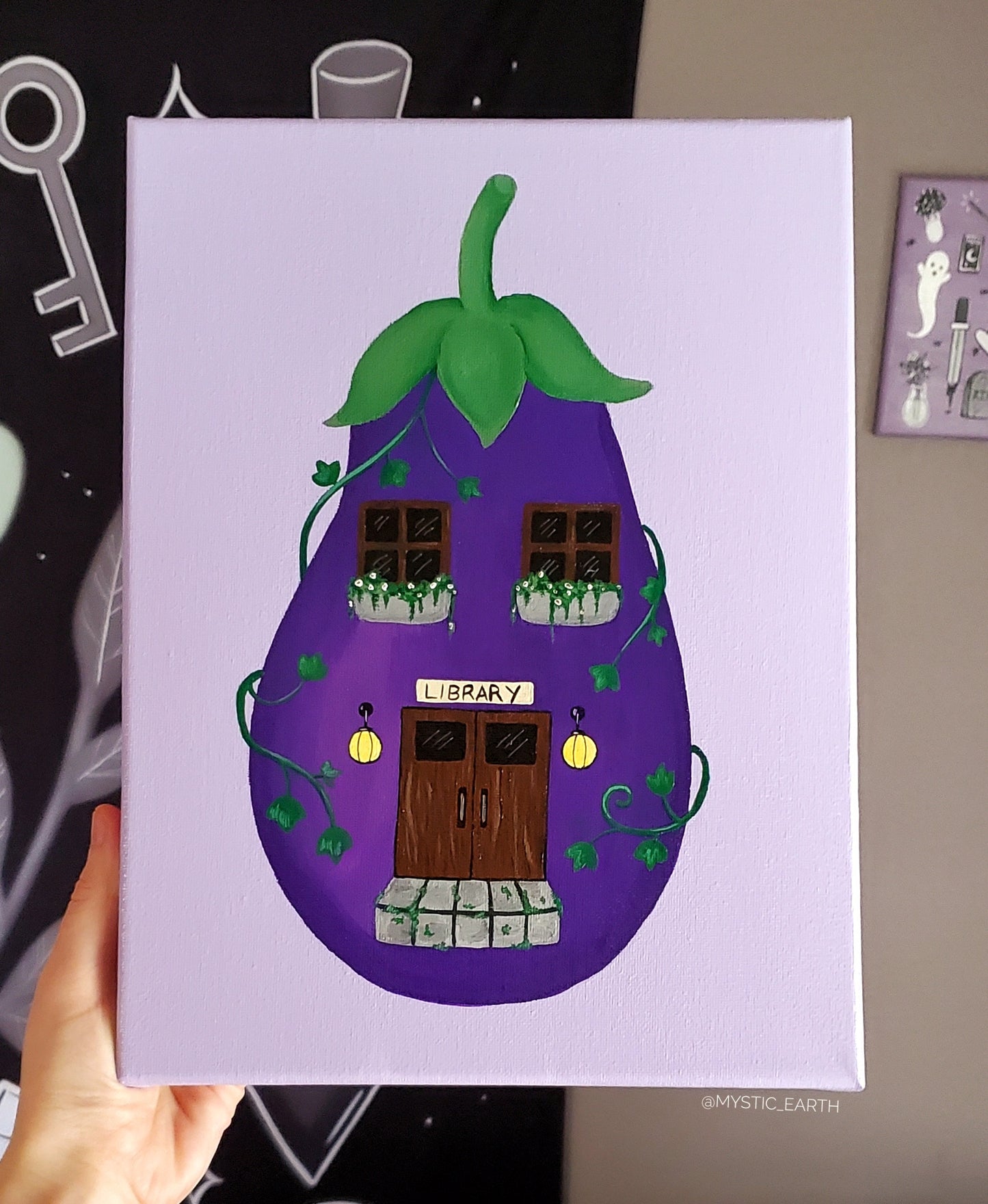 Eggplant Library Painting