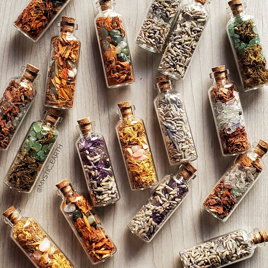 Mini Crystal Herb Jars