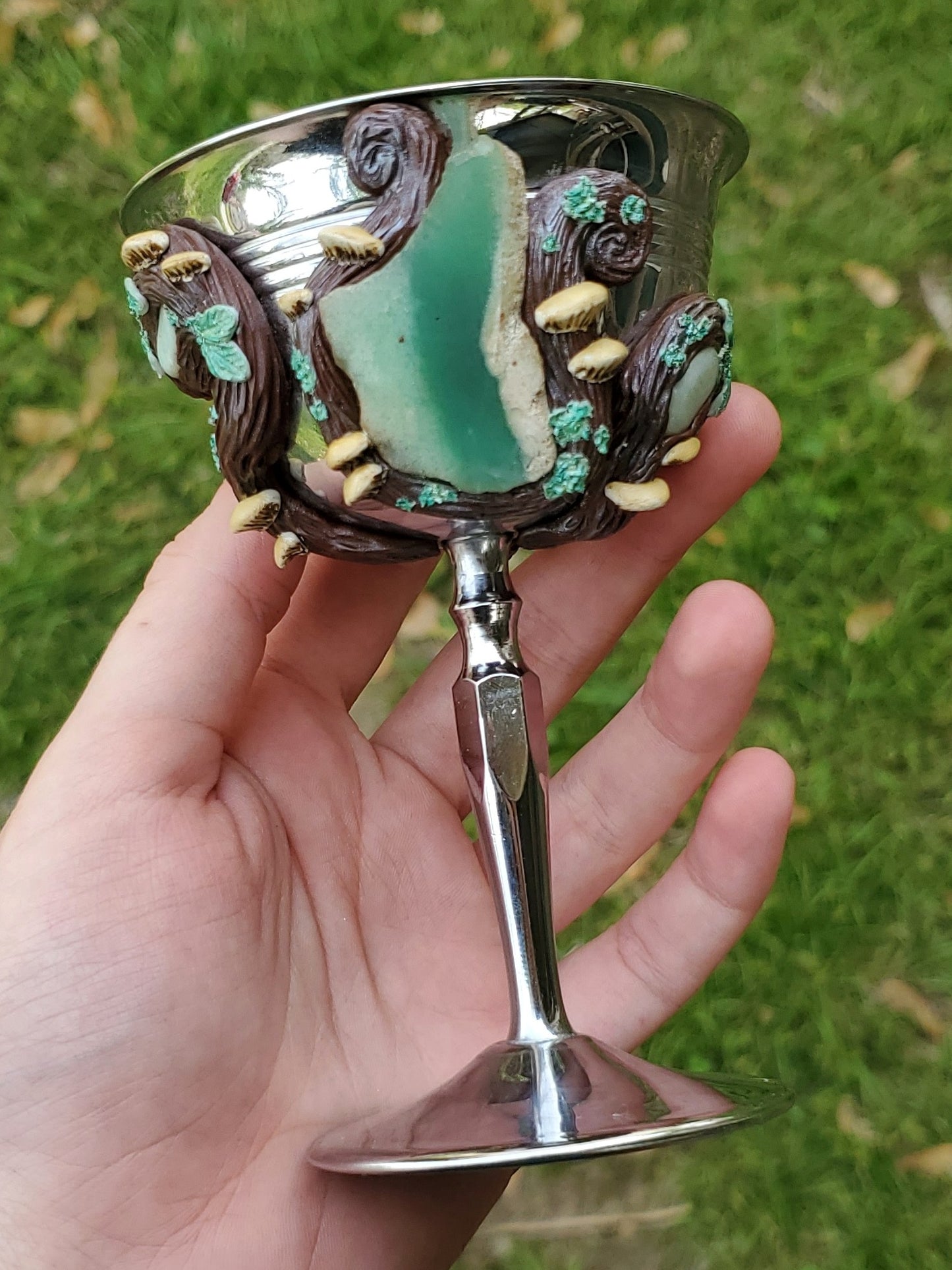Woodland Chrysoprase Crystal Goblet
