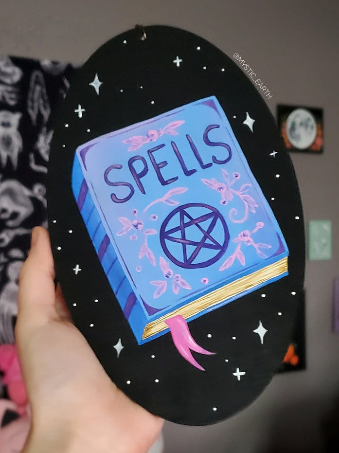 Spell Book Painting on Wood