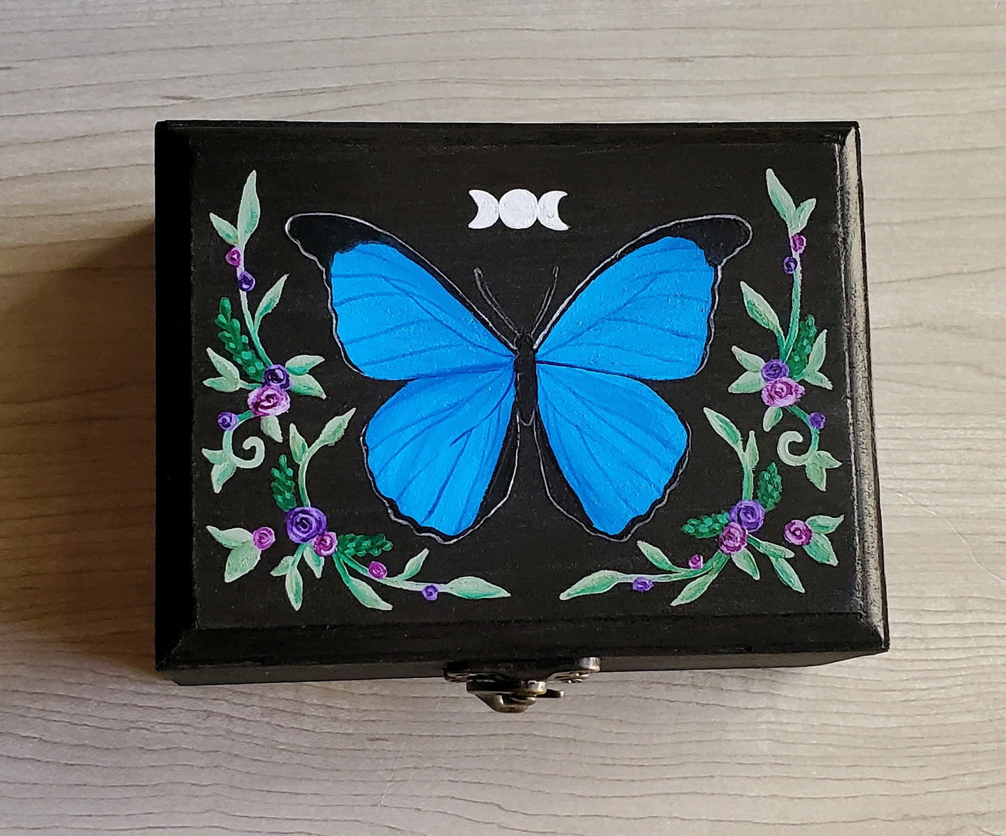 Blue Morpho Butterfly Hidden Gem Box