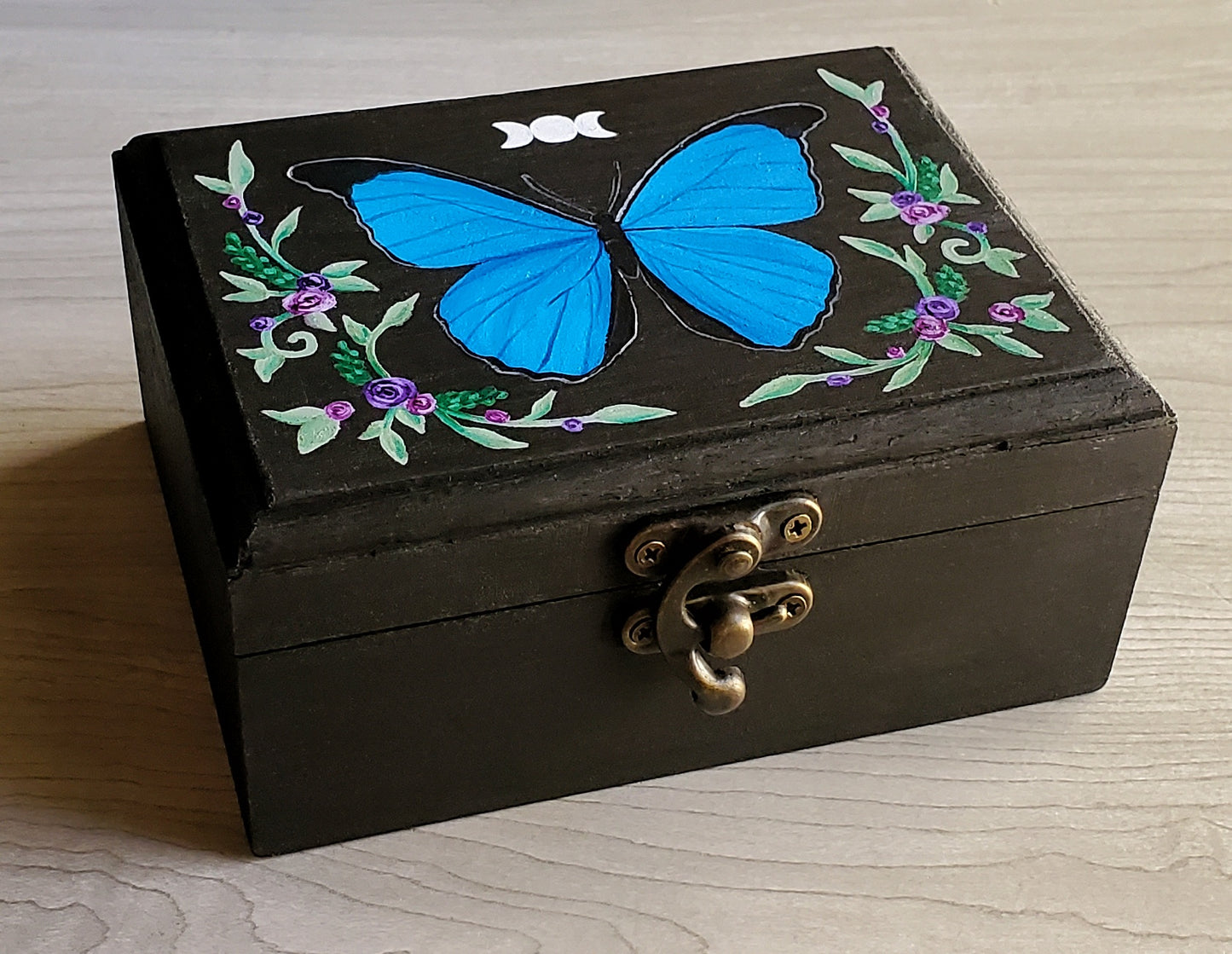Blue Morpho Butterfly Hidden Gem Box