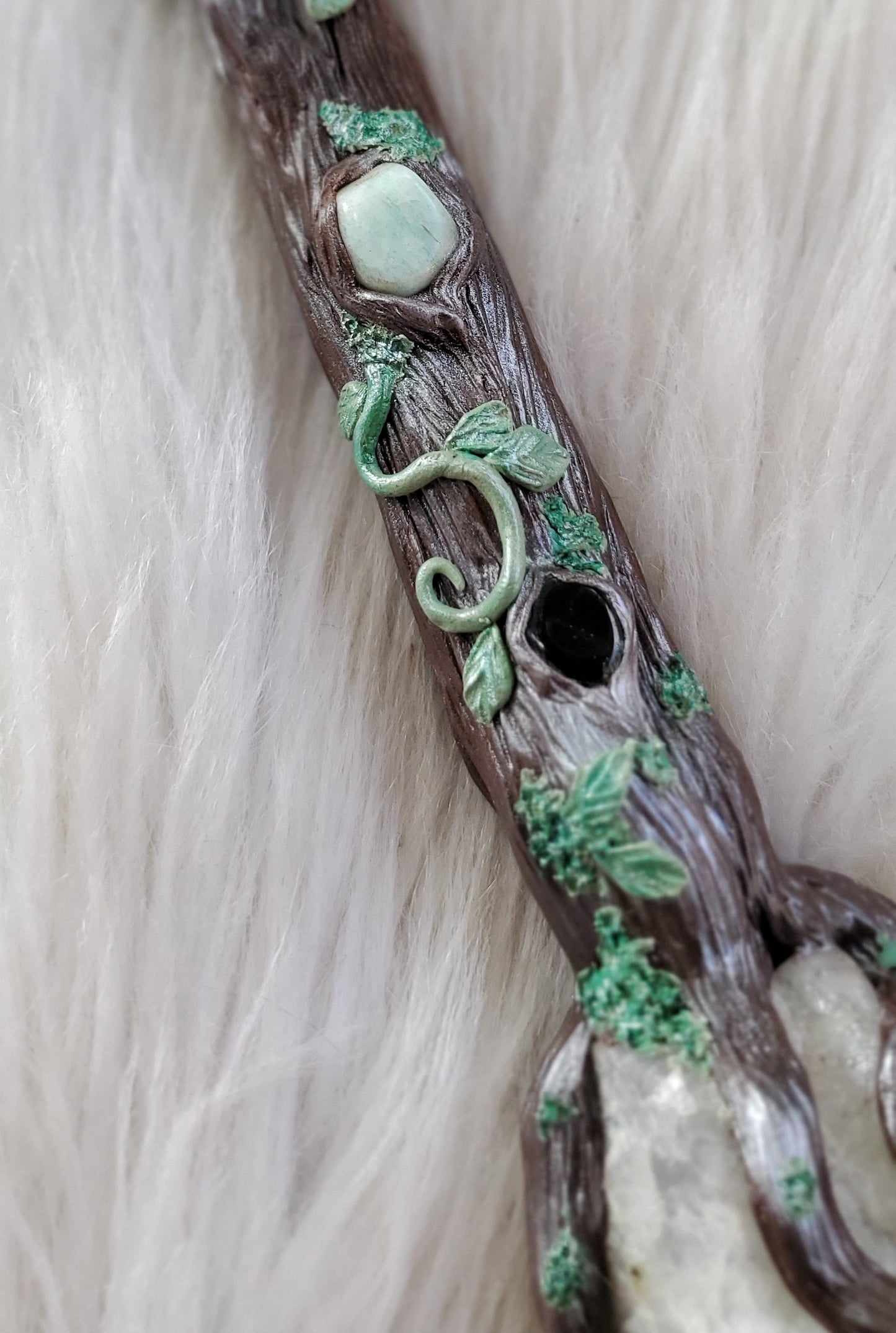 Selenite and Moonstone Wand