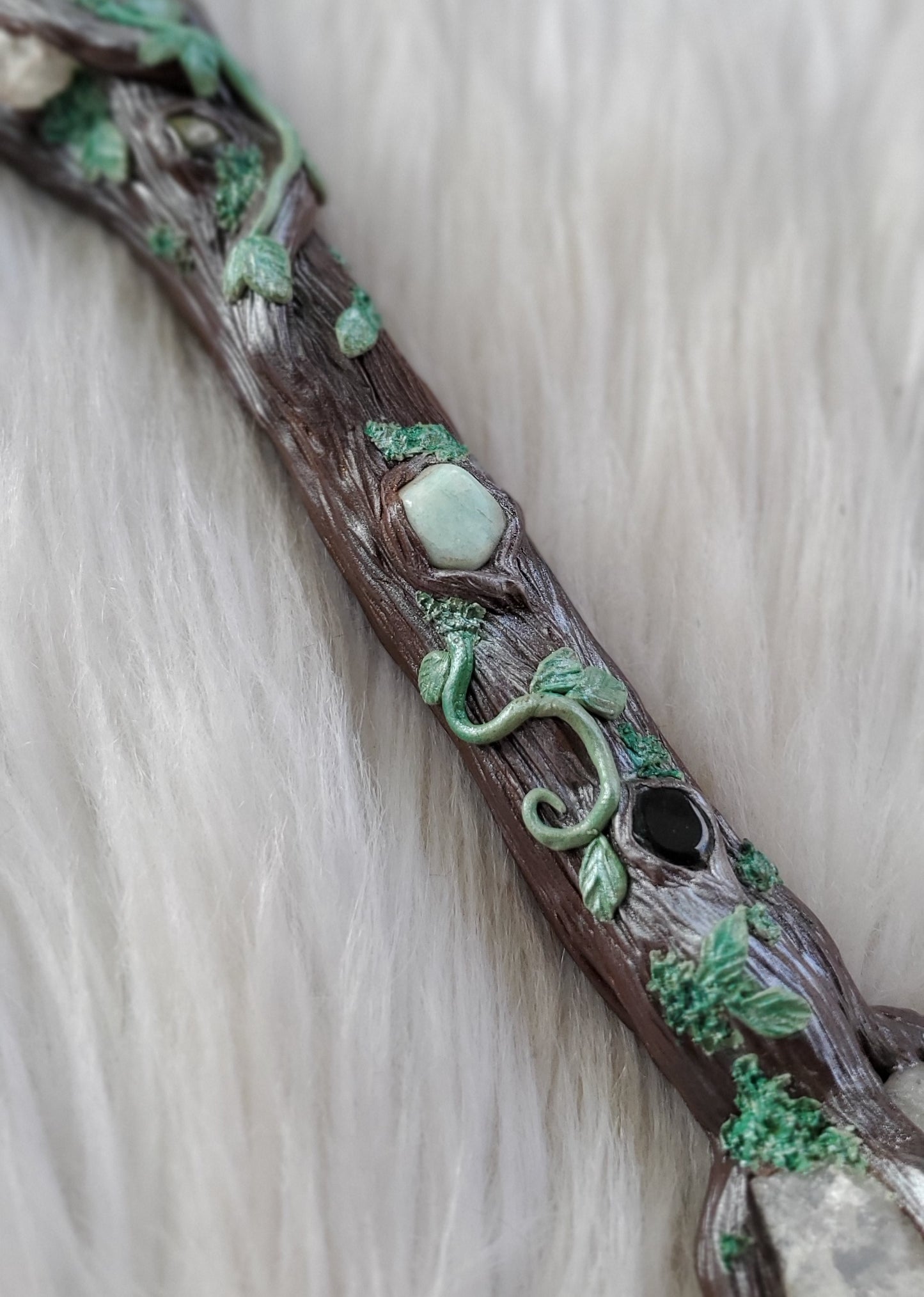Selenite and Moonstone Wand