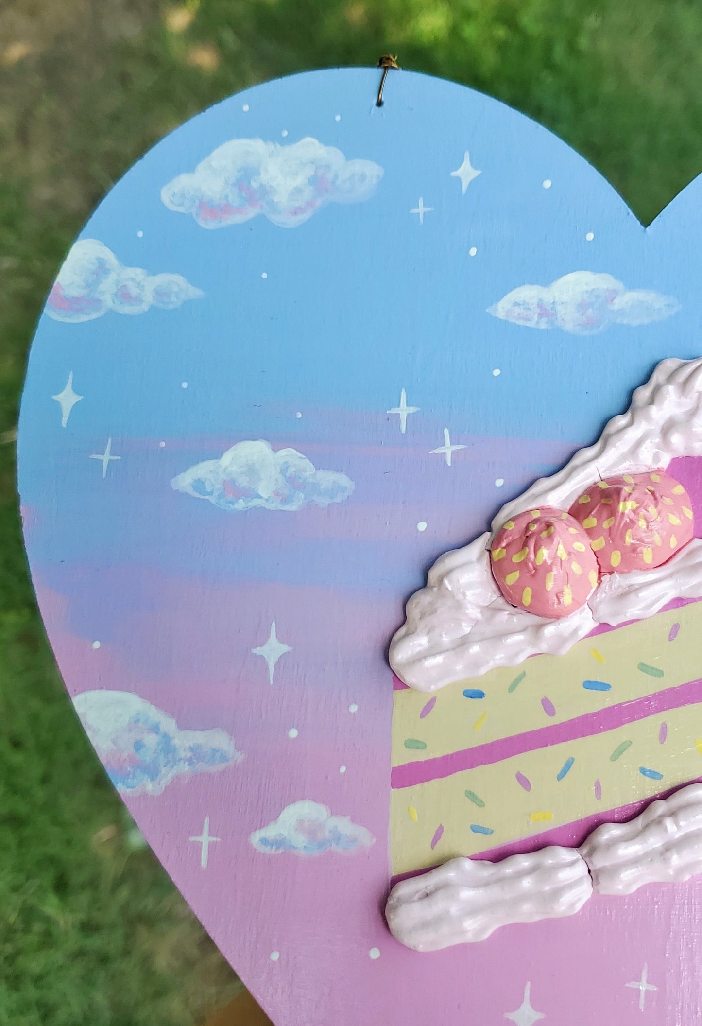 Textured Strawberry Cake Painting