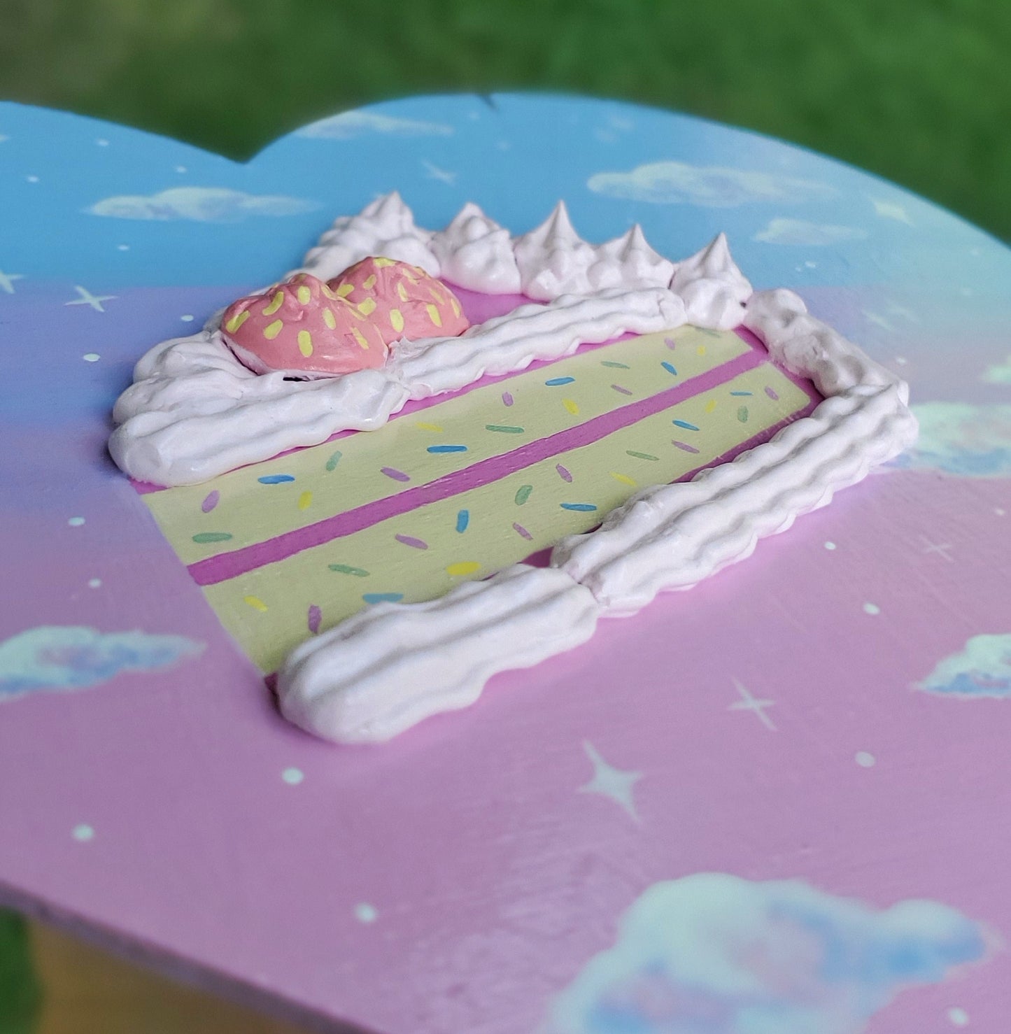 Textured Strawberry Cake Painting