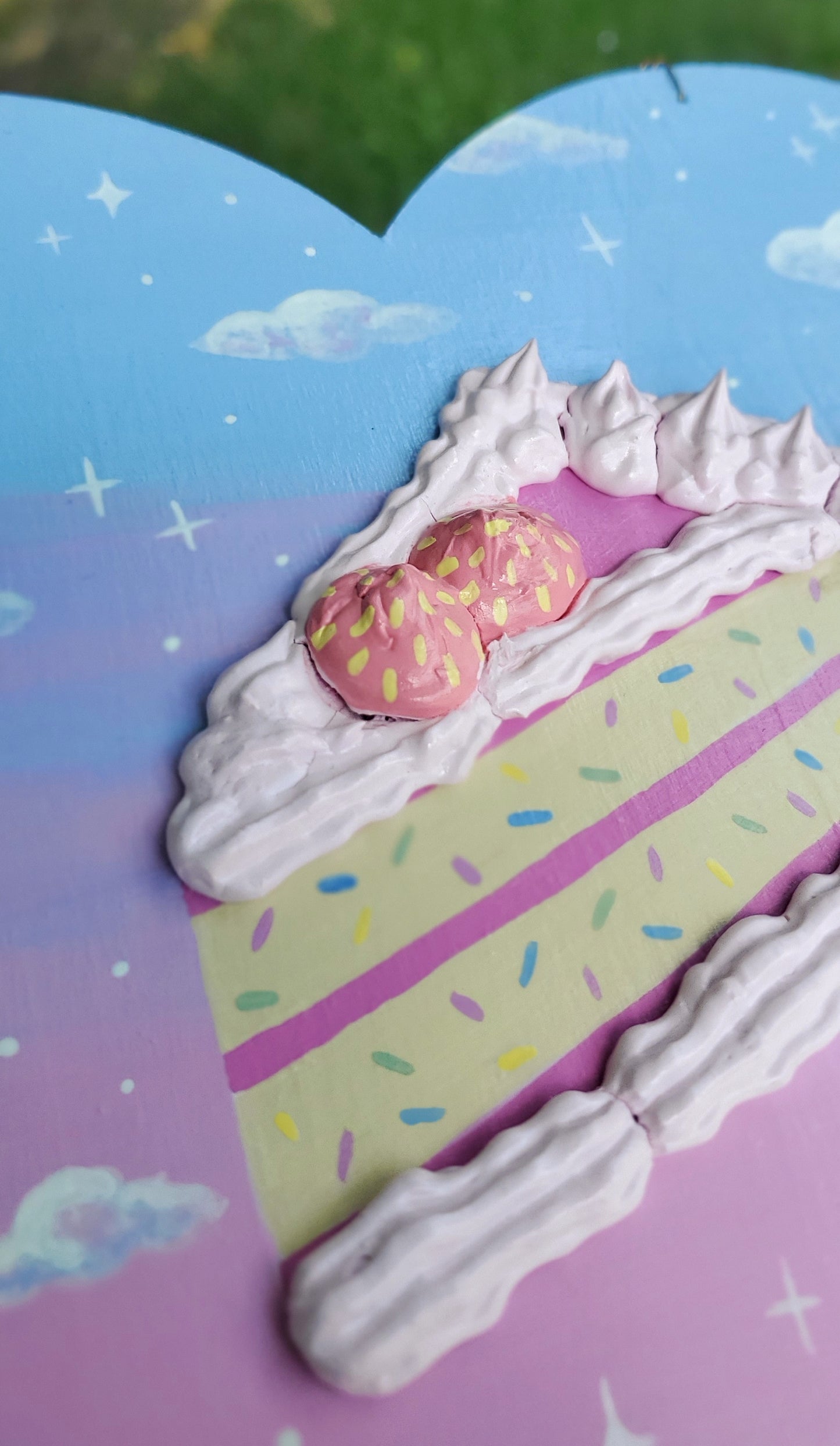 Textured Strawberry Cake Painting