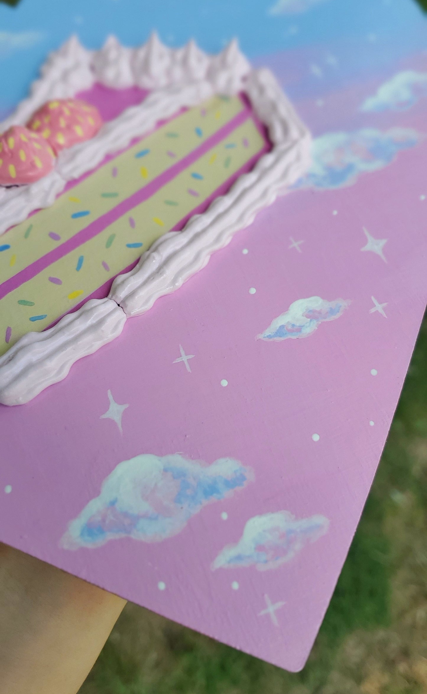 Textured Strawberry Cake Painting