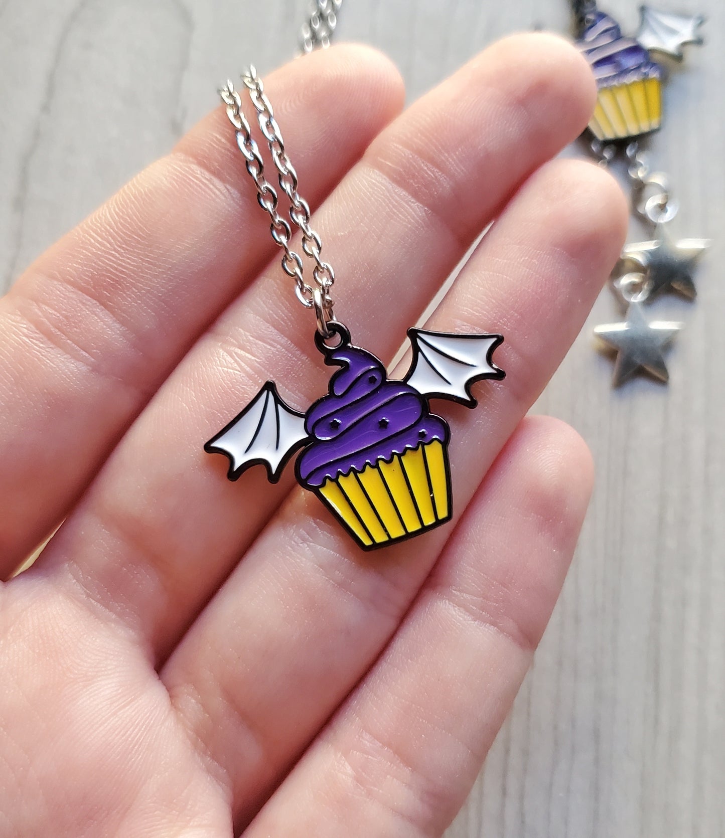 Bat Wing Cupcake Necklaces