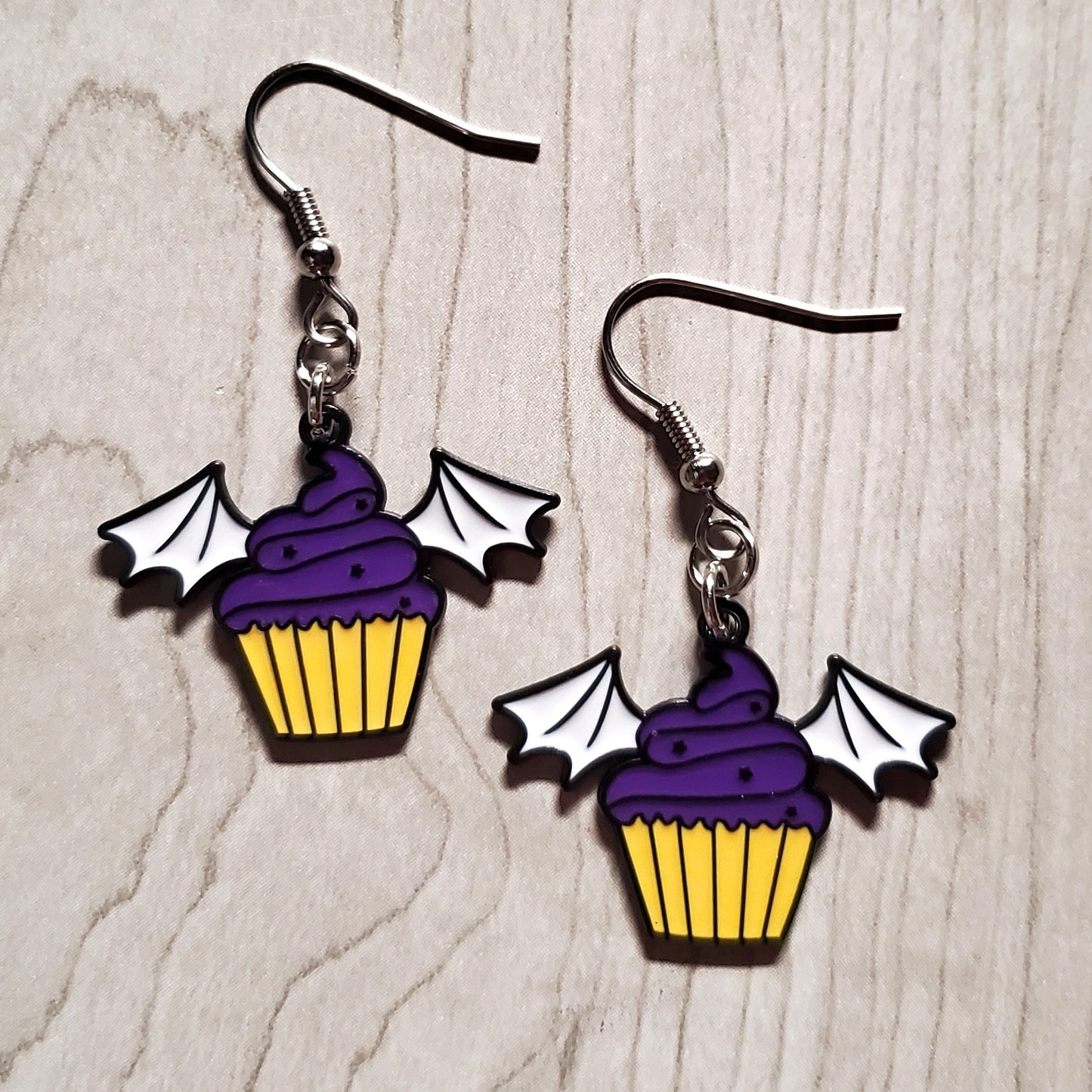 Bat Wing Cupcake Earrings