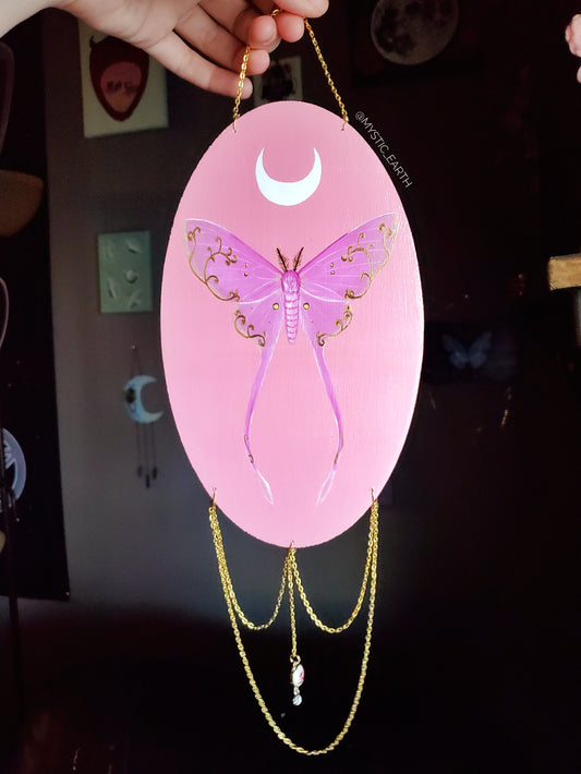 Coquette Pink Silk Moth Painting
