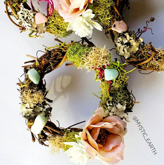 Pink Floral Crystal Wreaths - Car Mirror or Wall Hanging