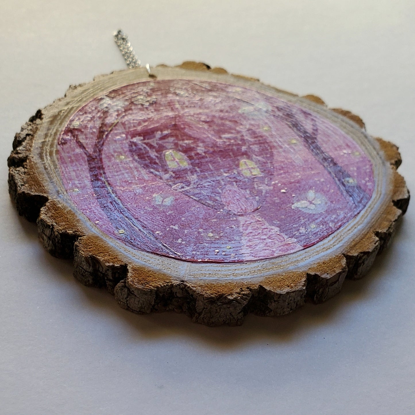 4" Mini Strawberry Cottage Painting on Wood