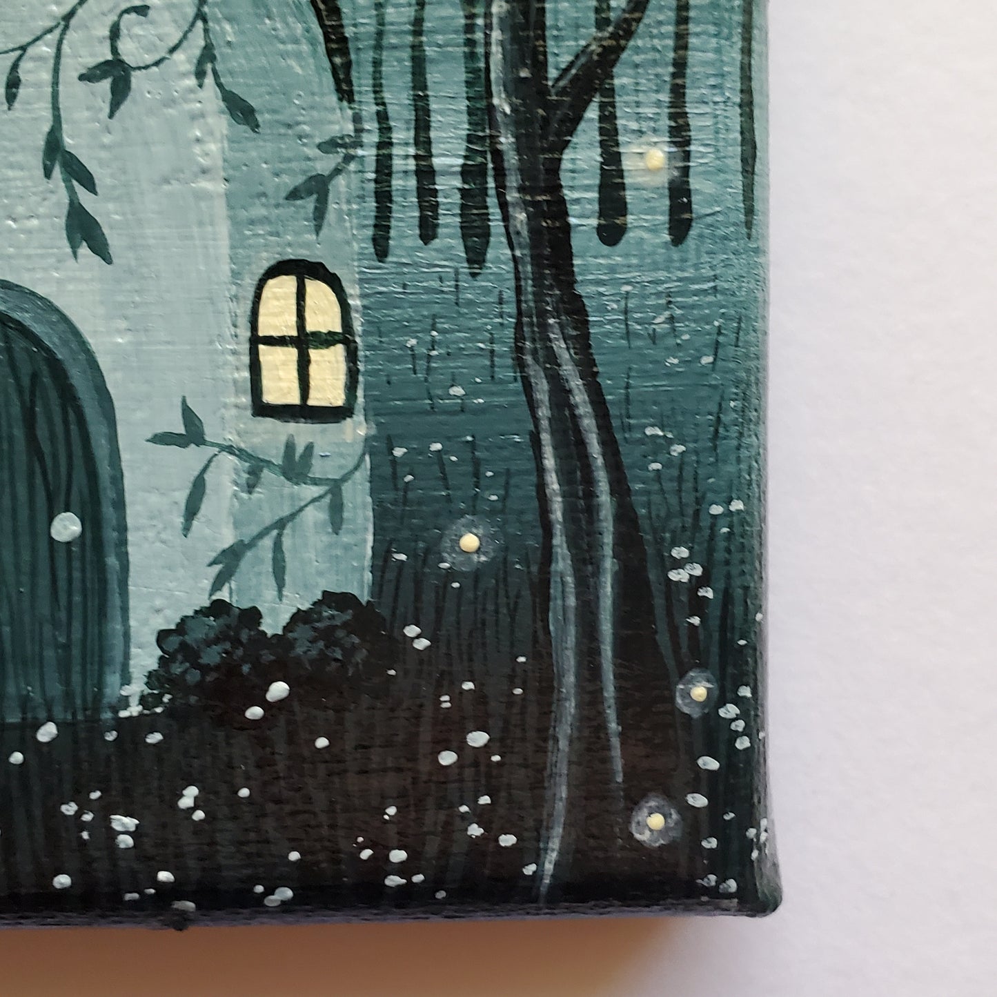 4" Mini Green Cottage Painting