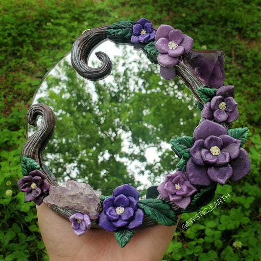 Amethyst Purple Magnolia Mirror