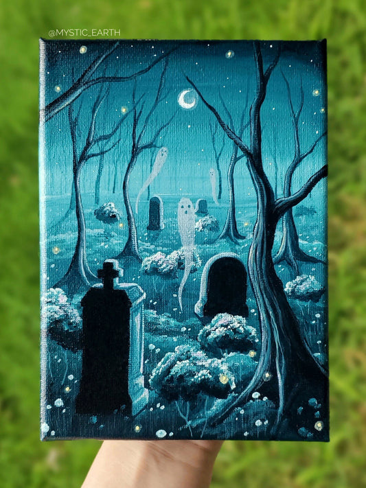 Ghost Cemetery Painting (Teal)