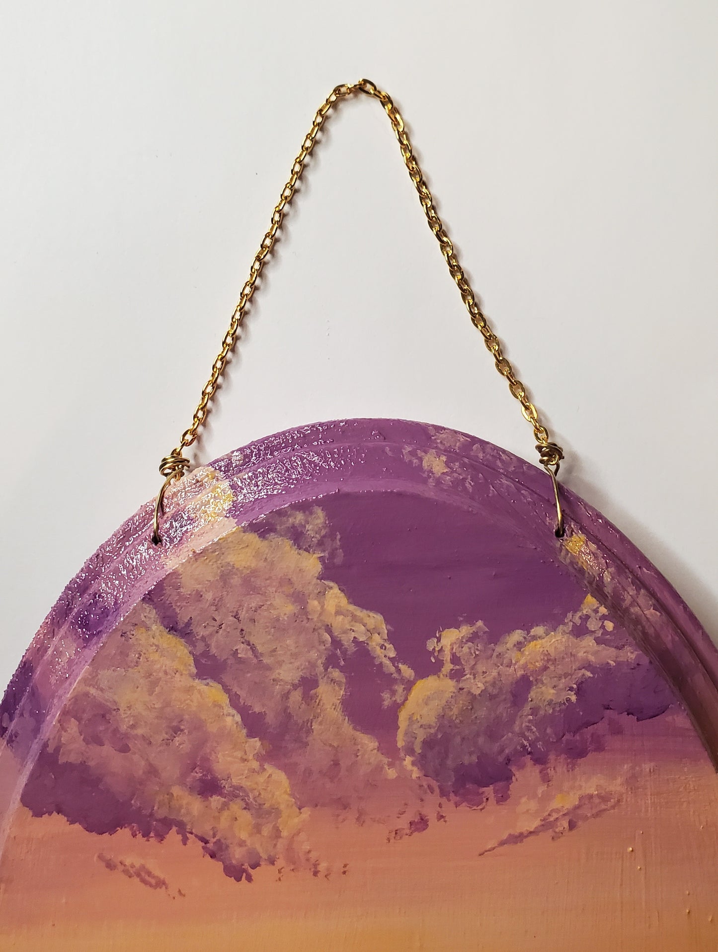 Sunset Portal Painting with Aragonite Crystal