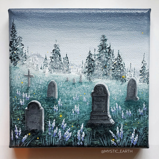 Cemetery Visit Painting