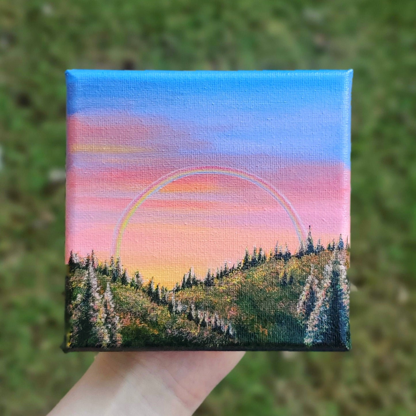 Rainbow Hills Painting (5"x5")