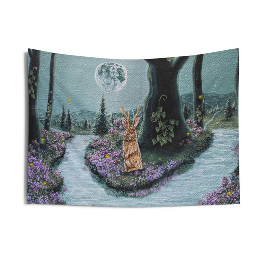 Jackalope in the Forest Wall Tapestries