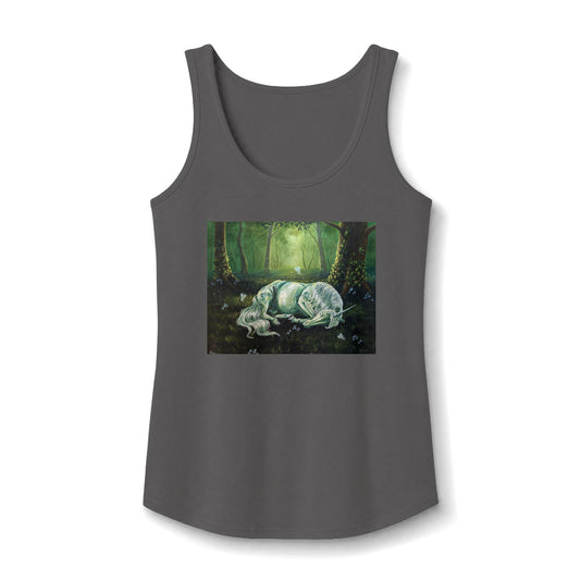 "The Unicorns Slumber" Women's 100% Cotton Racerback Tank Top