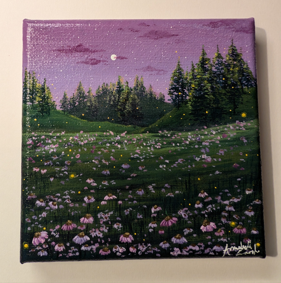 Daisy Field Painting (5"x5")