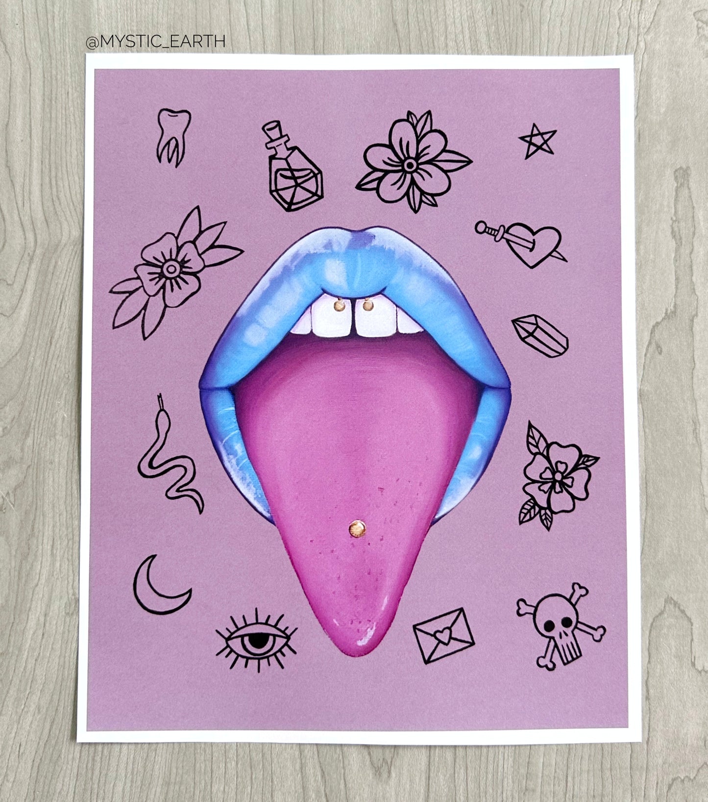Blue Lips Prints