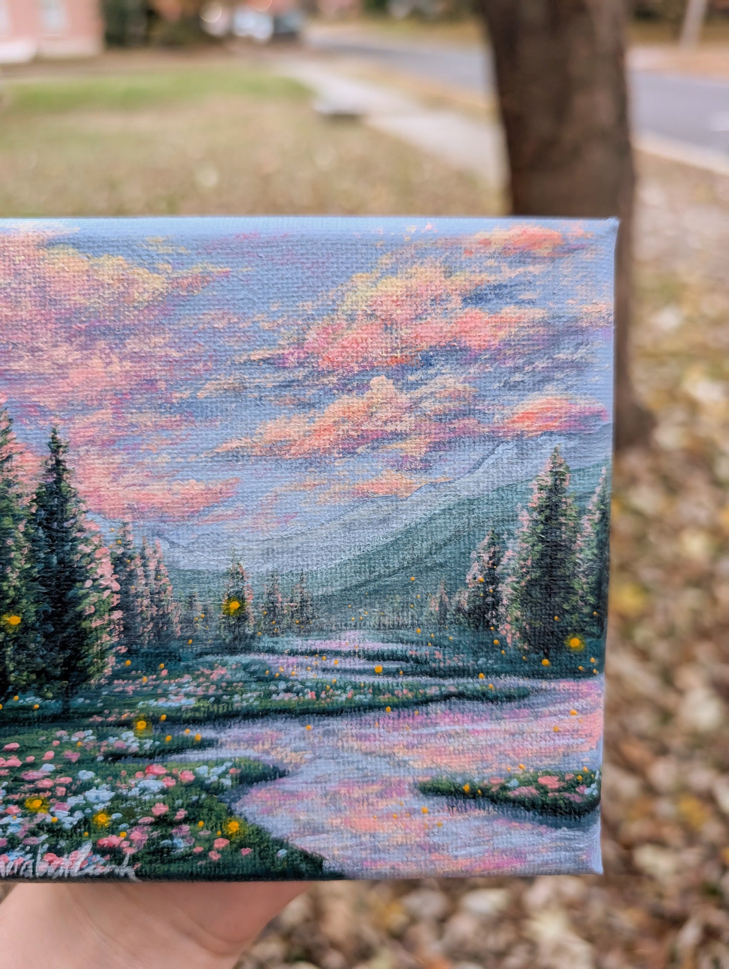 Firefly Mountains Original Painting