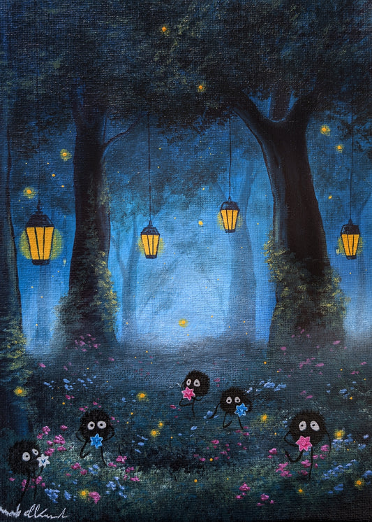 Sprite Lantern Forest Prints