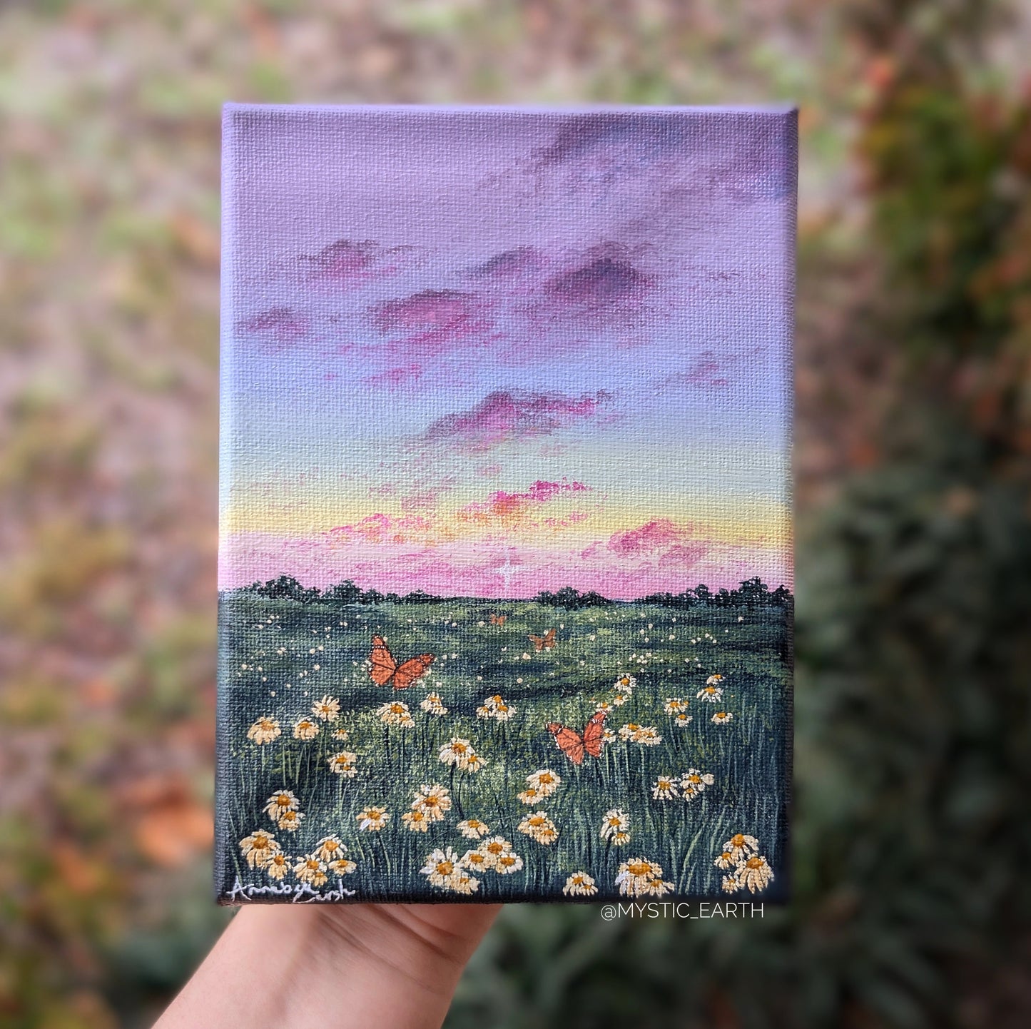 Monarch Field Painting 5"x7"