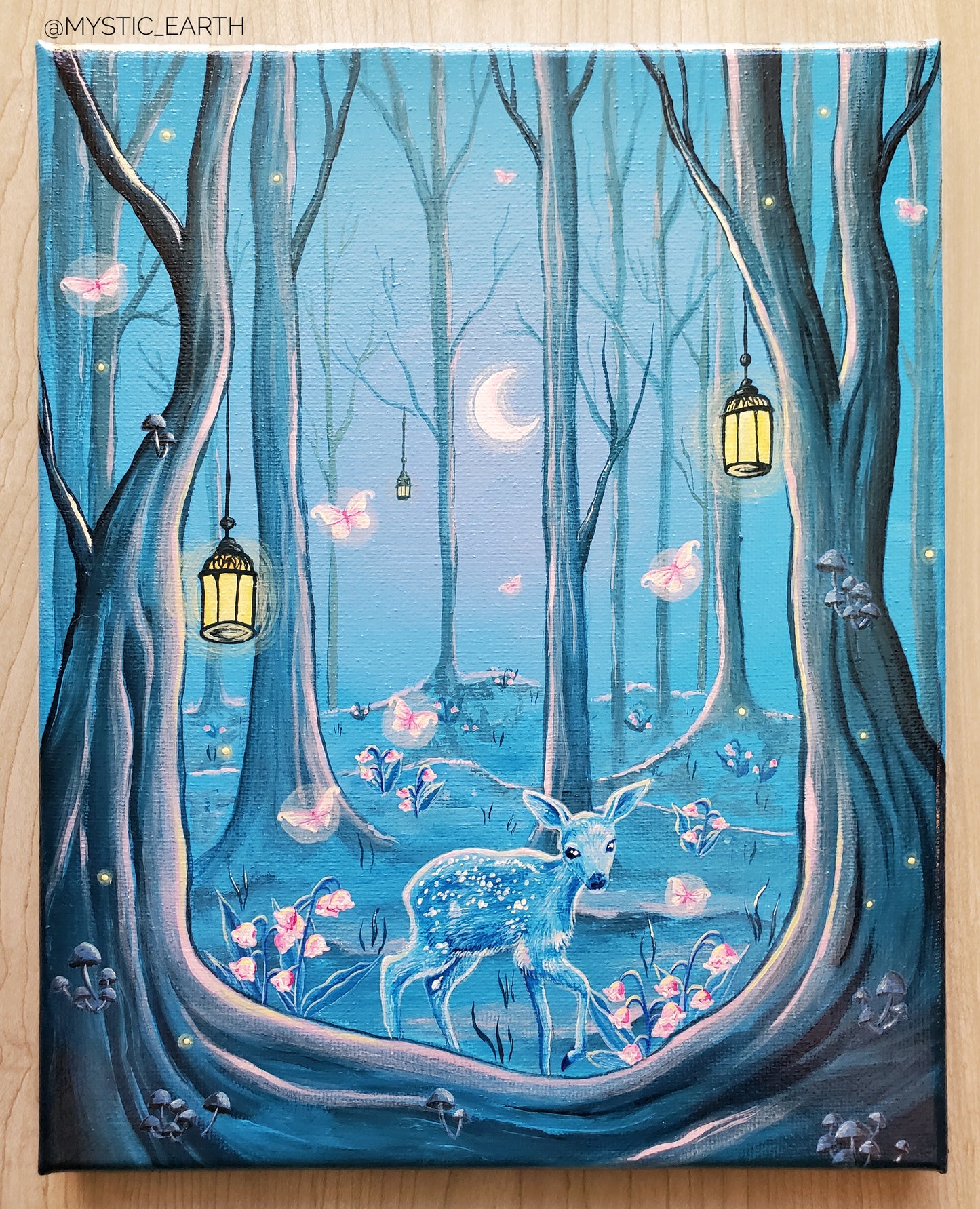 Deer Fairy Forest Painting