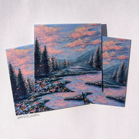 Pastel River Stickers 2.5"