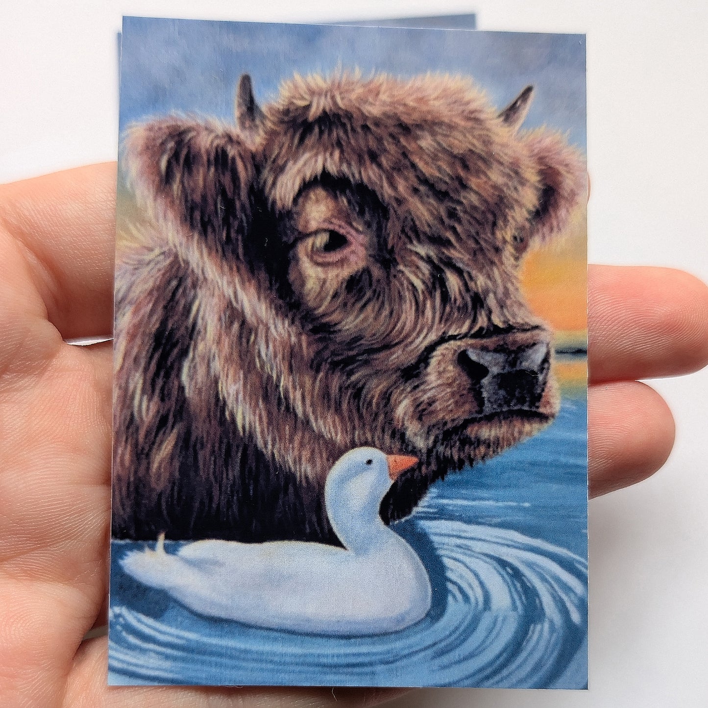 The Duck and His Cow Stickers 3"x2"