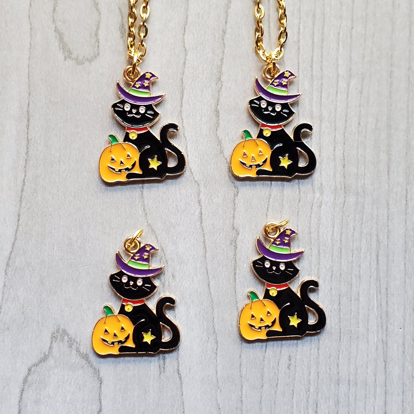 Black Witch Kitty Necklaces