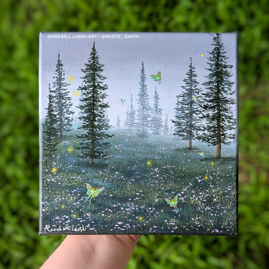 Luna Mountain 6"x6" Painting (#2)