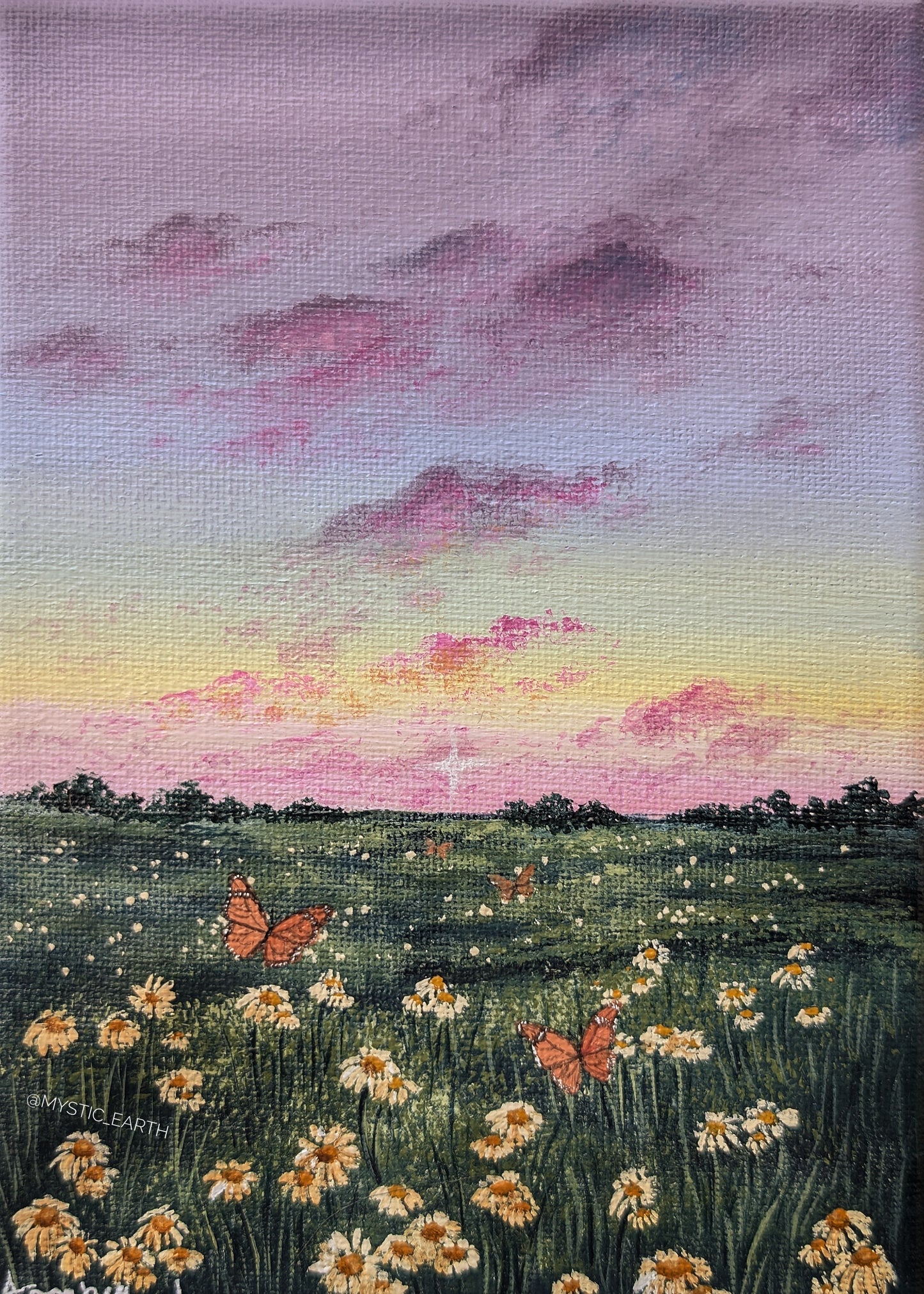 Monarch Field Painting 5"x7"