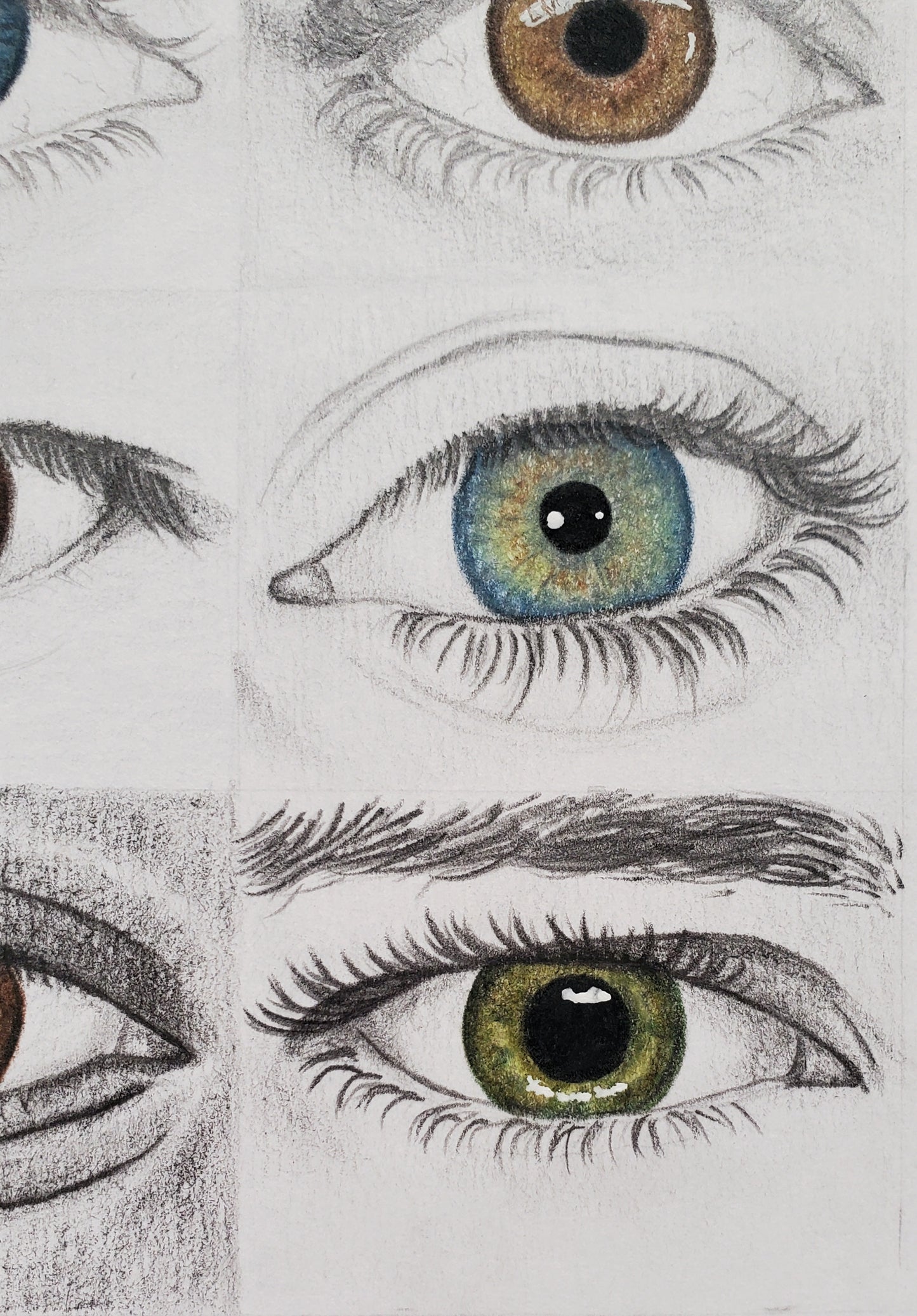 Eyes Drawing in Vintage Frame