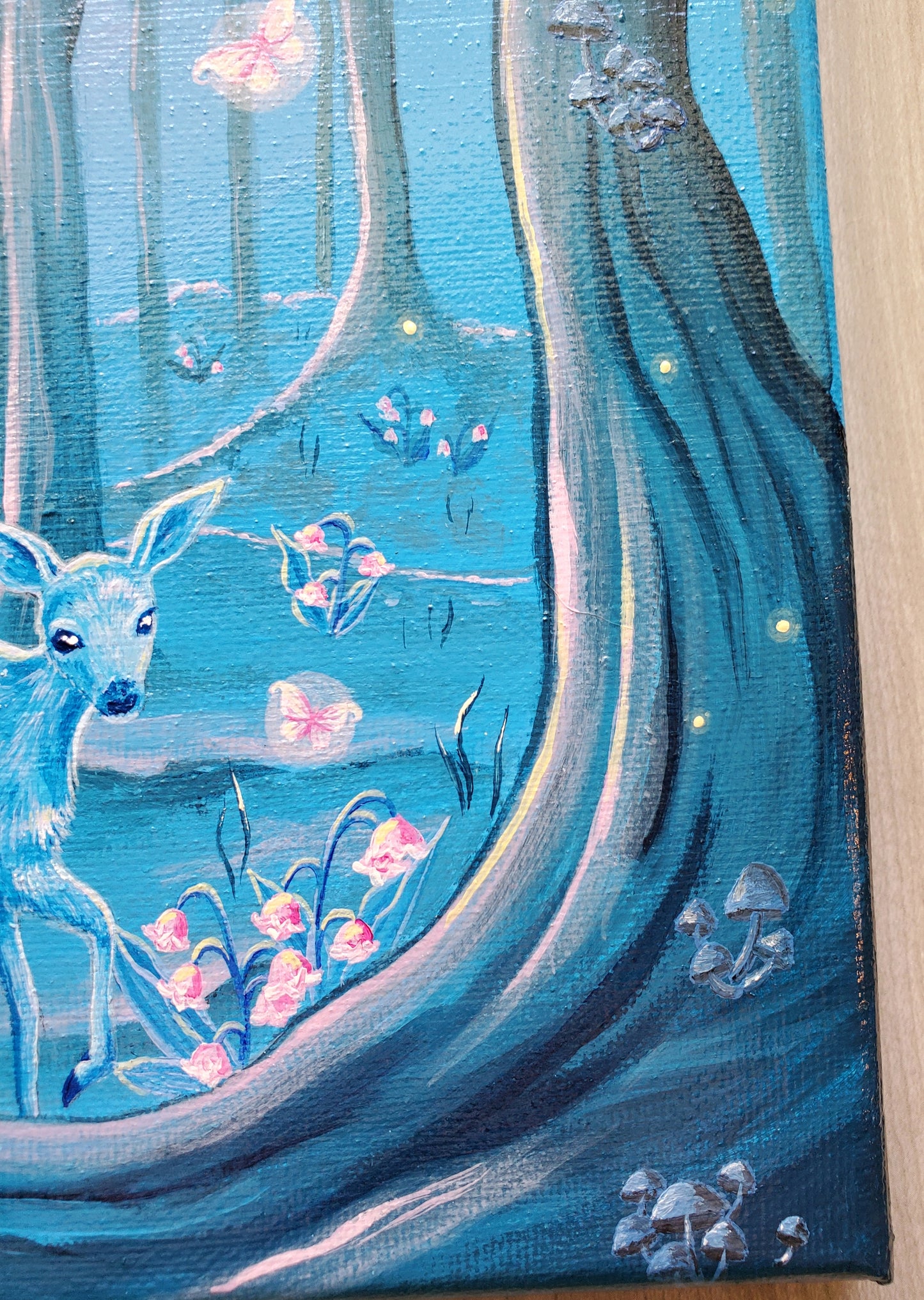 Deer Fairy Forest Painting