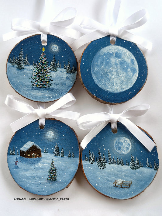 Winter Wonderland 4pc Tree Ornament or Wall Art Set