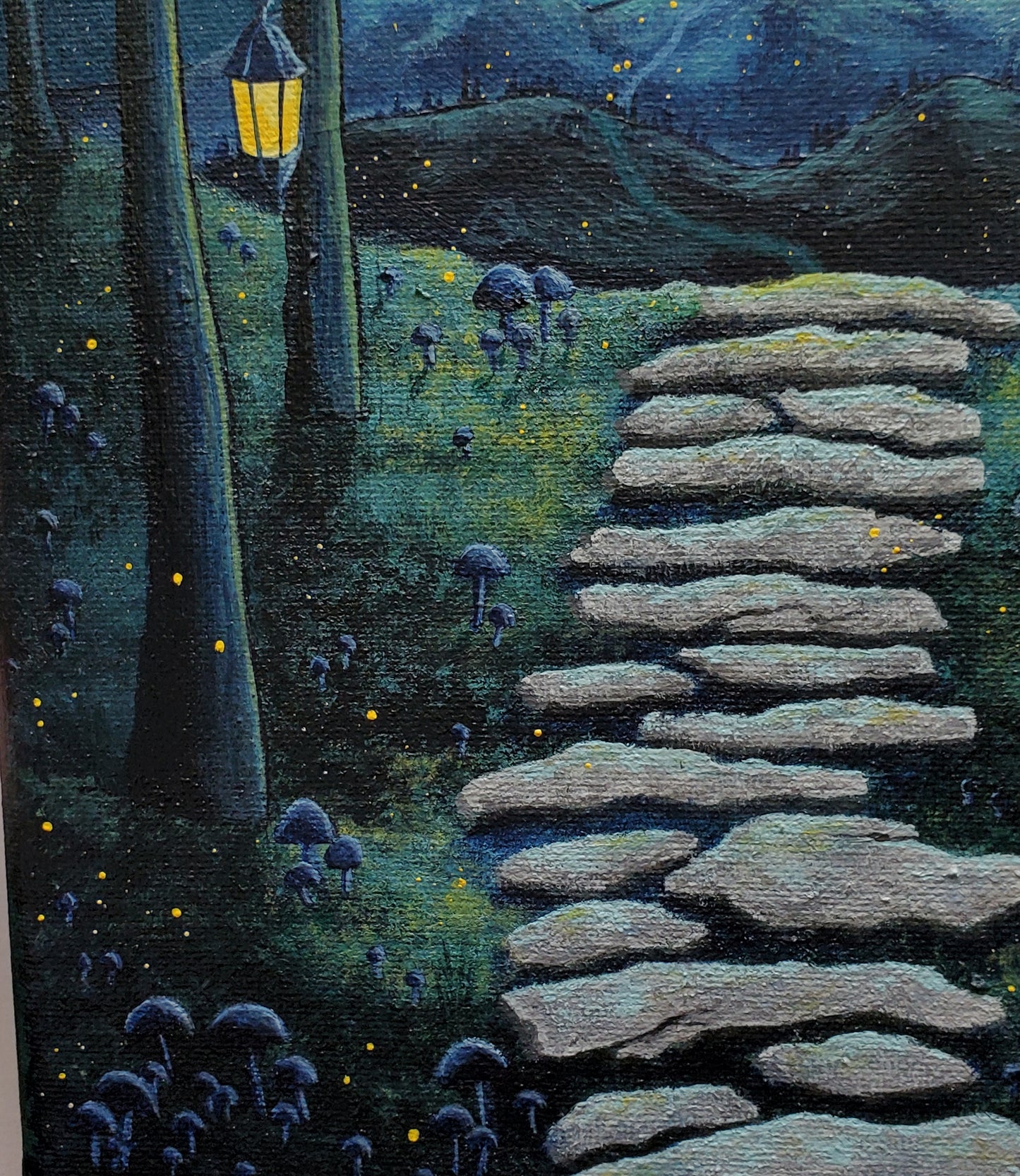 Castle on the Mountains (Blue Version) Painting