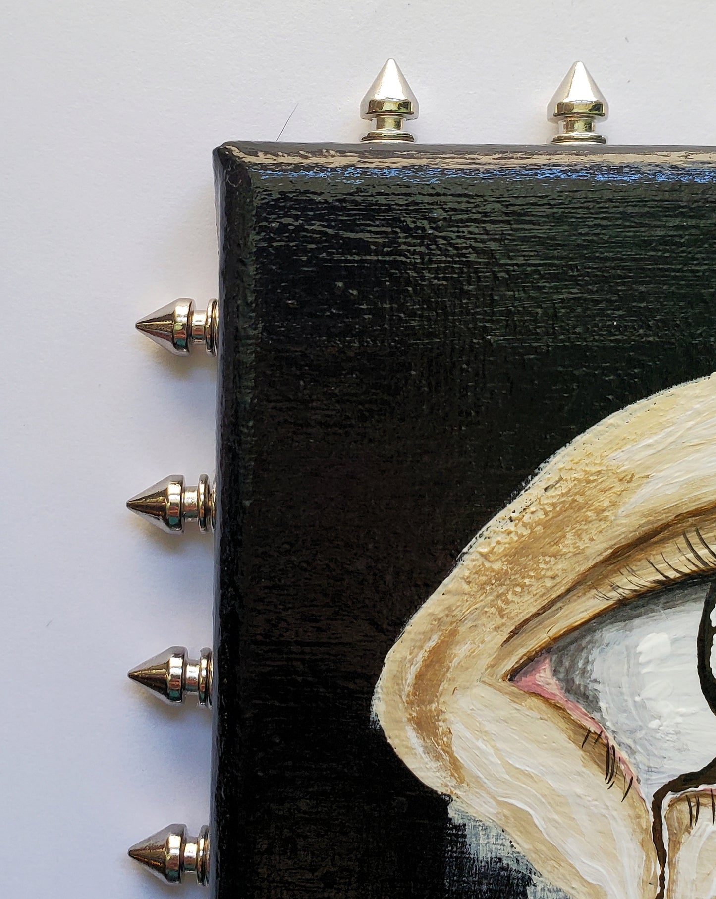 Studded Melting Brown Eye Painting on Canvas (2)