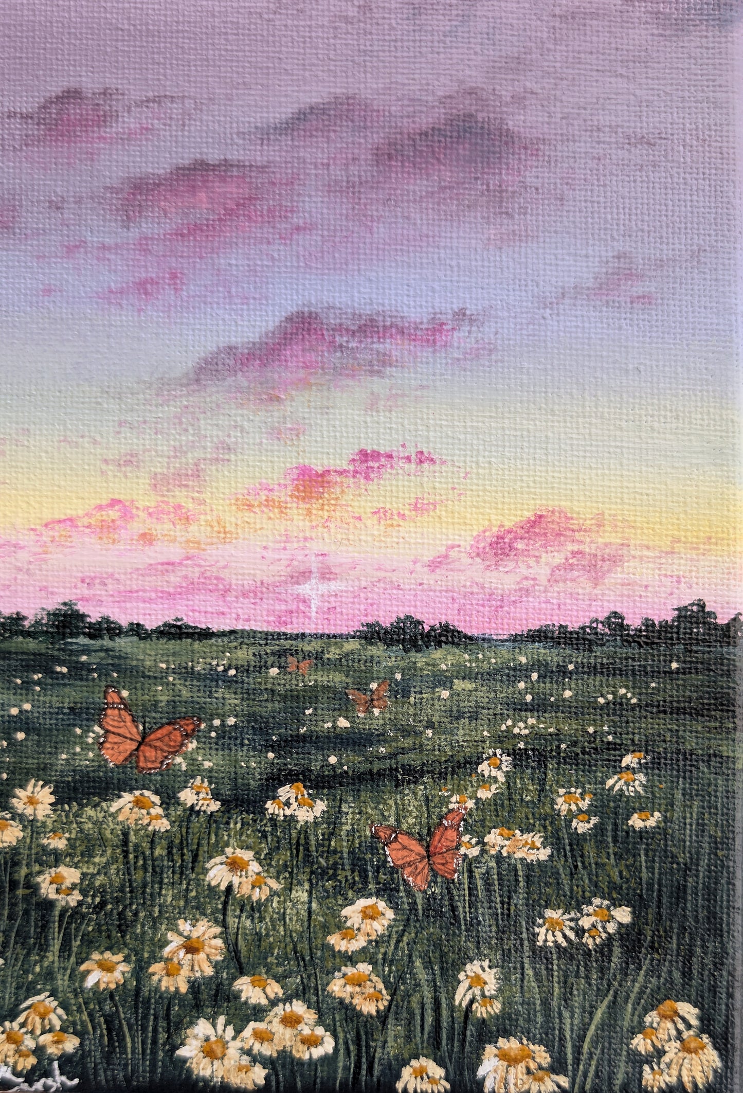 Monarch Field Painting 5"x7"