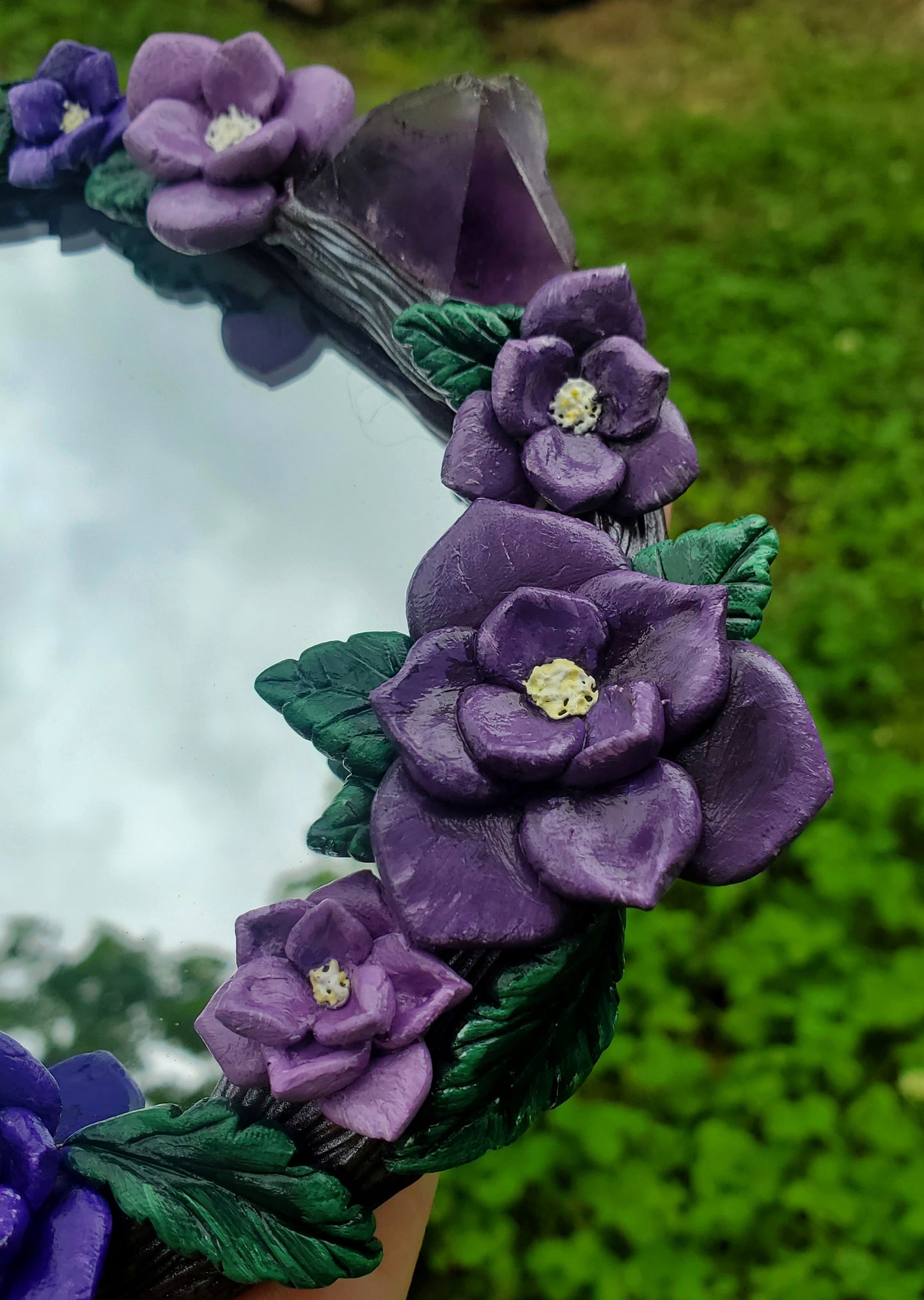 Amethyst Purple Magnolia Mirror