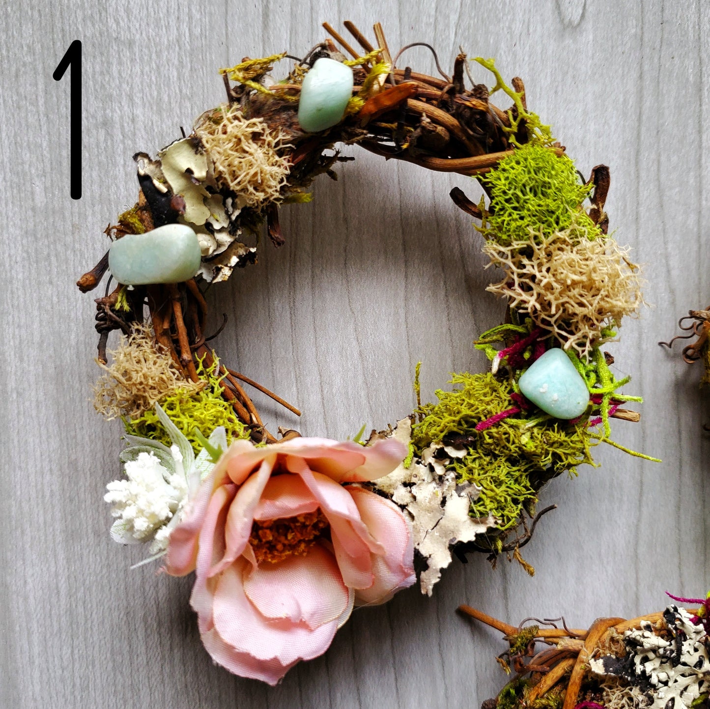 Pink Floral Crystal Wreaths - Car Mirror or Wall Hanging