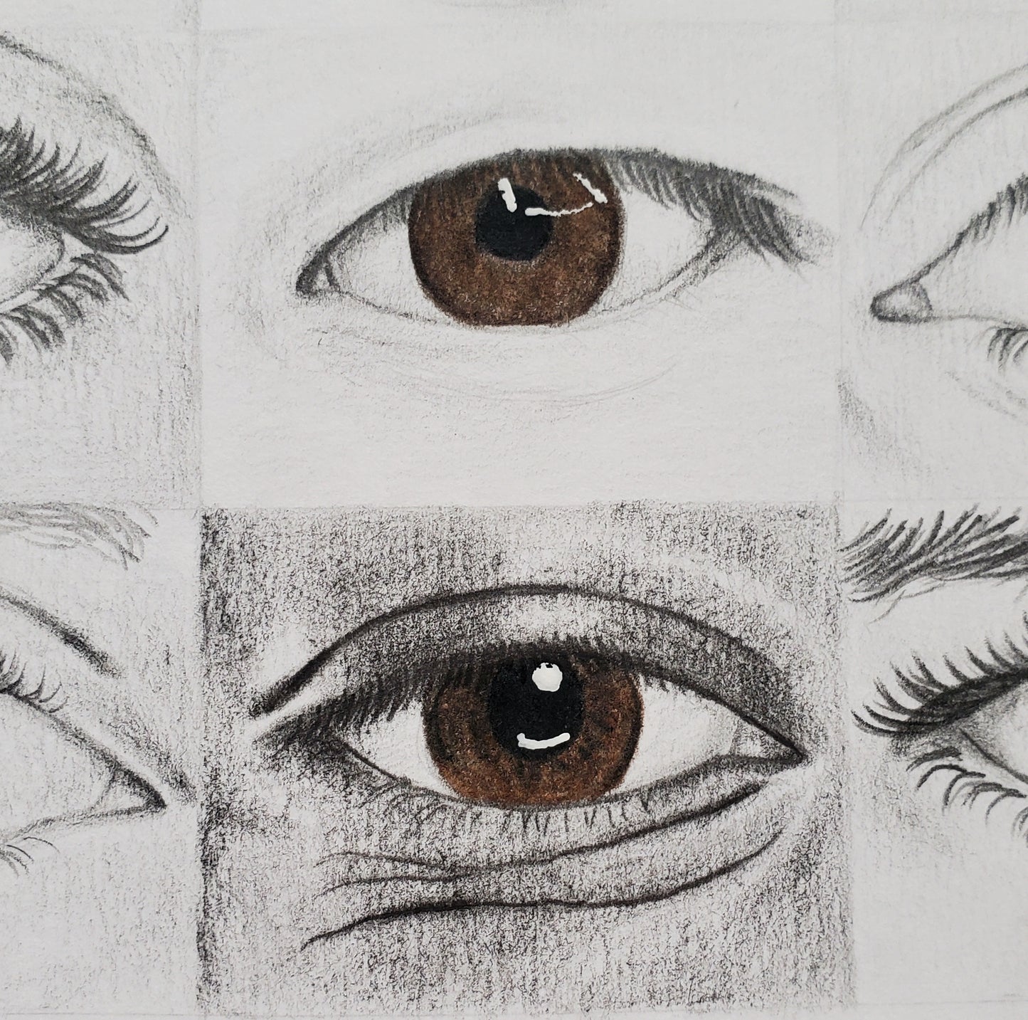 Eyes Drawing in Vintage Frame