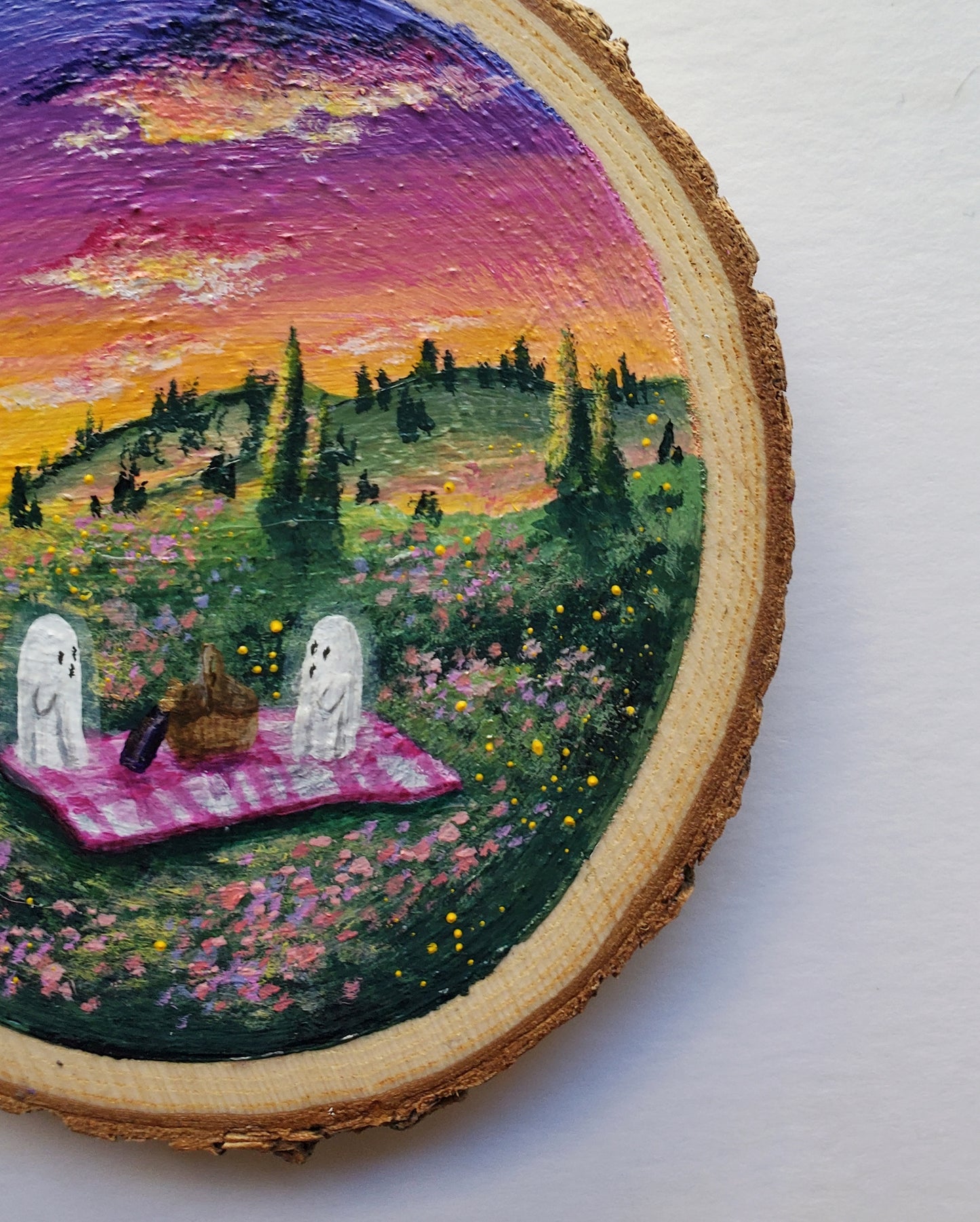 Carl and Walter's Picnic Date Wood Painting