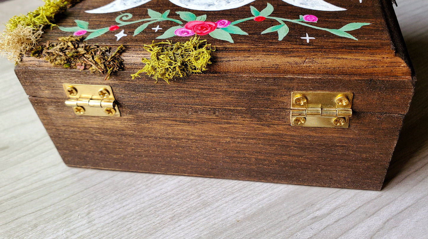 Moon Phase Hidden Gem Box (Brown)