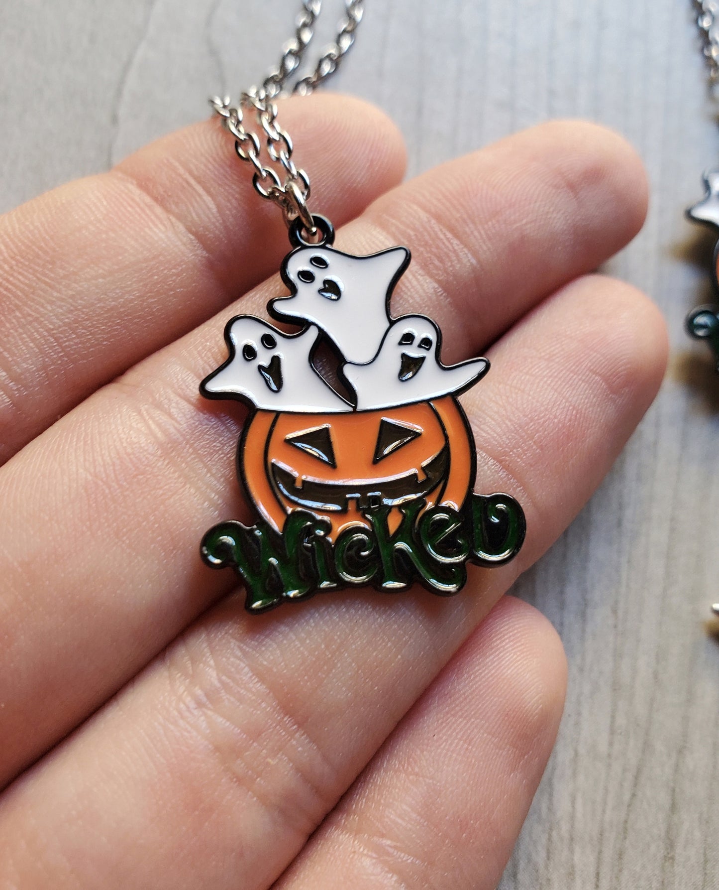 "Wicked" - Ghostie Pumpkin Necklaces