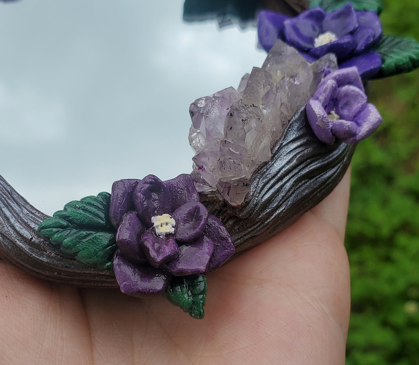 Amethyst Purple Magnolia Mirror